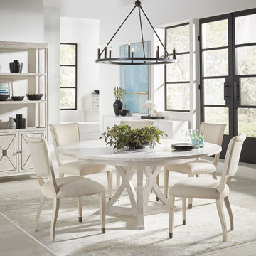 White Round Jupe Dining Table and Chairs
