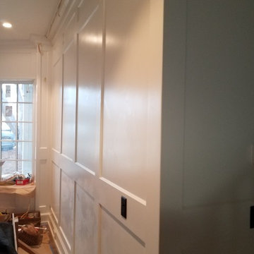 White Wooden Wall Paneling and Bead Board