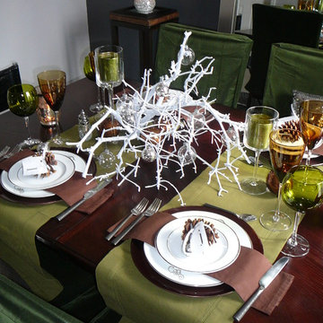 WINTER GREENS HOLIDAY TABLESCAPE 2009