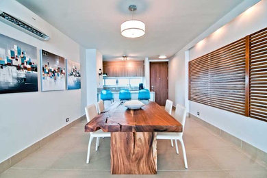 Example of a beach style dining room design in Toronto