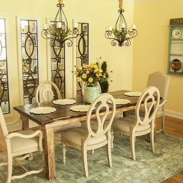 Yellow Southern Farmhouse Dining Room