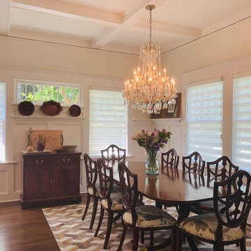 Zebra Shades blend classic with contemporary in this 1920's renovation.