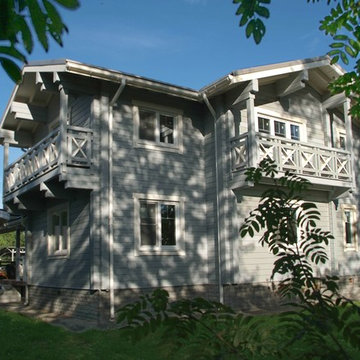 Дом из бруса в скандинавском стиле на озере Межура