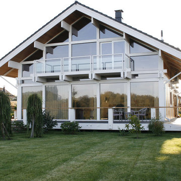 Glass/wooden frame house