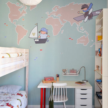 Vinilos mapamundi en habitaciones infantiles