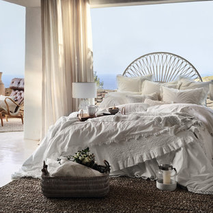 Mittelgroßes Maritimes Hauptschlafzimmer ohne Kamin in Sonstige