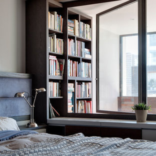 Inspiration for a small contemporary bedroom in London.