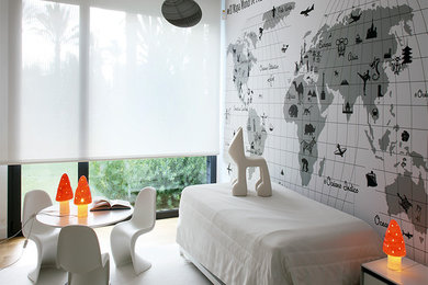 Foto de dormitorio moderno de tamaño medio