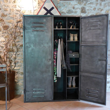 Armoire métal années 50 industriel vintage dressing penderie