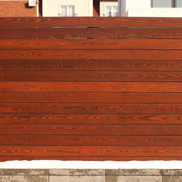Горизонтальный деревянный забор из лиственницы