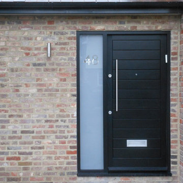Bespoke External Hardwood Black Painted Door with Sidelight