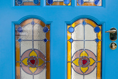 Blue Stained Glass Door