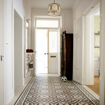 Cement tiles Victorian style hallway