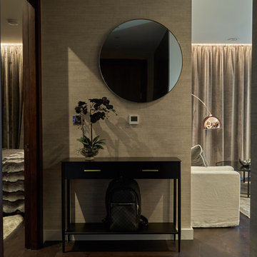 Compact Hallway with Black and Brass Console Table
