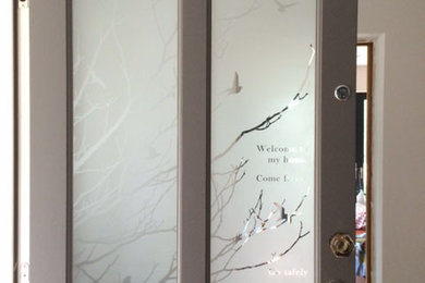 Etched glass for a front door