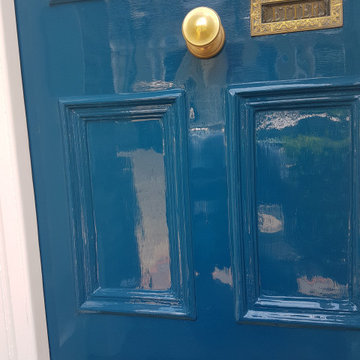 Front door and windows painting restoration in West Hill area of Putney