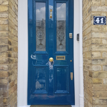 Front door and windows painting restoration in West Hill area of Putney
