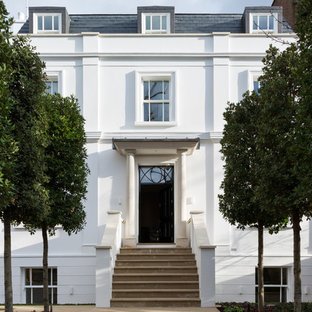 Traditional front door in London with a single front door and a black front door.