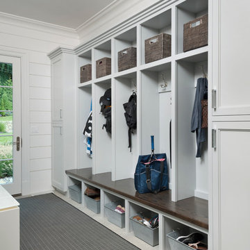 Nantucket Shingle Style Beachside Home Cloakroom