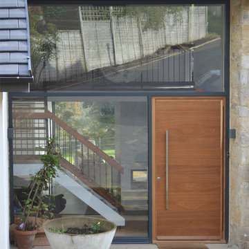 Pivoting hardwood timber front door