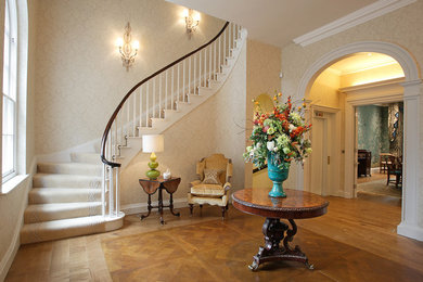 Design ideas for a traditional hallway in West Midlands with feature lighting.