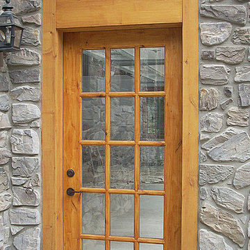 15-Lite Knotty Alder Entry Door with Transom