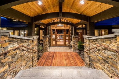 Inspiration for a craftsman entryway remodel in Other