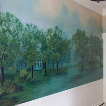 80 year old mural restoration with before and after photos