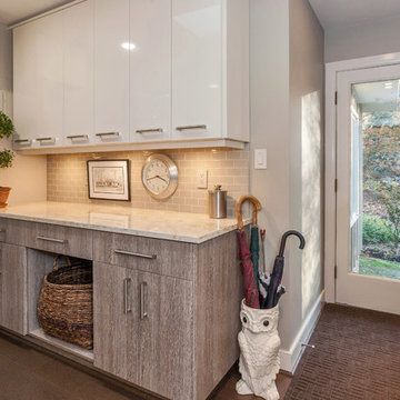 A laundry room was also remodeled using the same finishes used in the kitchen.