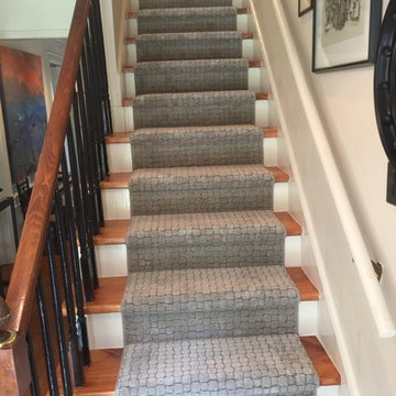 A pretty new runner for a newly refinished staircase.