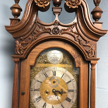 a reproduction of a 1765 Philadelphia clock