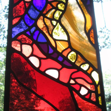 Abstract Colorful Modern Stained Glass Panel