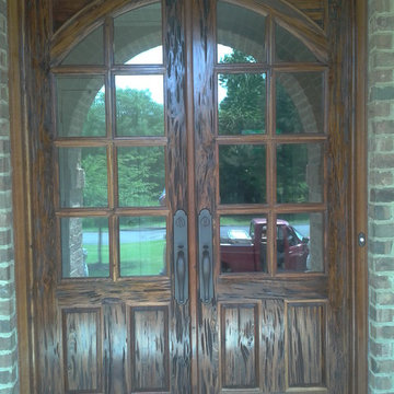 antique pecky cypress double door unit