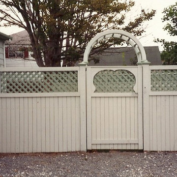 Arbor Gate and a Board Fence with Lattice Top