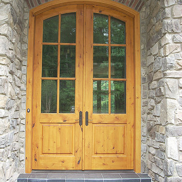 Arch Double Entry Door Solid Wood Knotty Alder