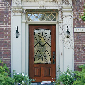 Arch Lite Charleston Cherry & Walnut Door • 6' 8" Tall