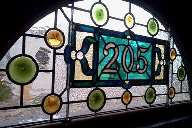 Arch Window - Stained Glass Address Panel