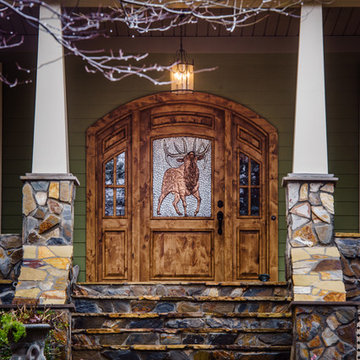Arched Bull Elk Entrance Entry Door