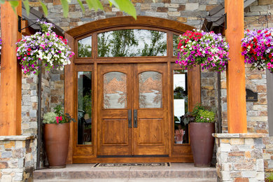 Large mountain style entryway photo in Other