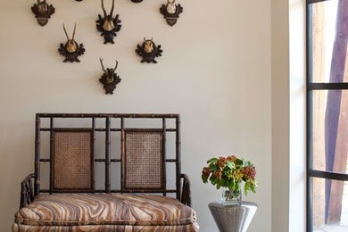 This is an example of a rustic foyer in Denver.