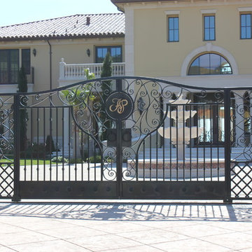 Automatic ornamental iron driveway gates