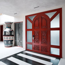 Bangalore Houzz: A Grey Rustic Scheme is Quenched With Bold Red
