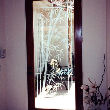 Bamboo Shoots Glass Front Door