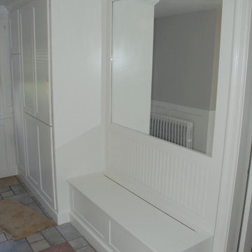 Barn doors to Bath / Laundry room/ Mudroom built ins