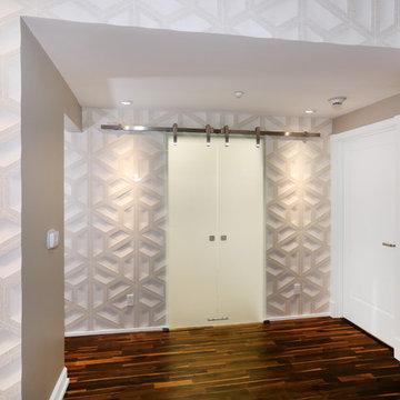 Barn doors with 3D handmade tiles