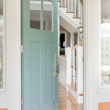 Beach House Aqua Blue Front Door  - Boston Magazine Design Home