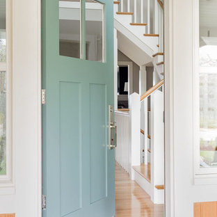 Beach House Aqua Blue Front Door - Boston Magazine Design Home