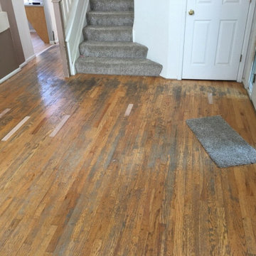 Before and After - Country White Refinished Floor