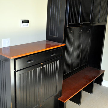 Black Custom Built In Storage with Bench