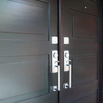 Black door porch remodel